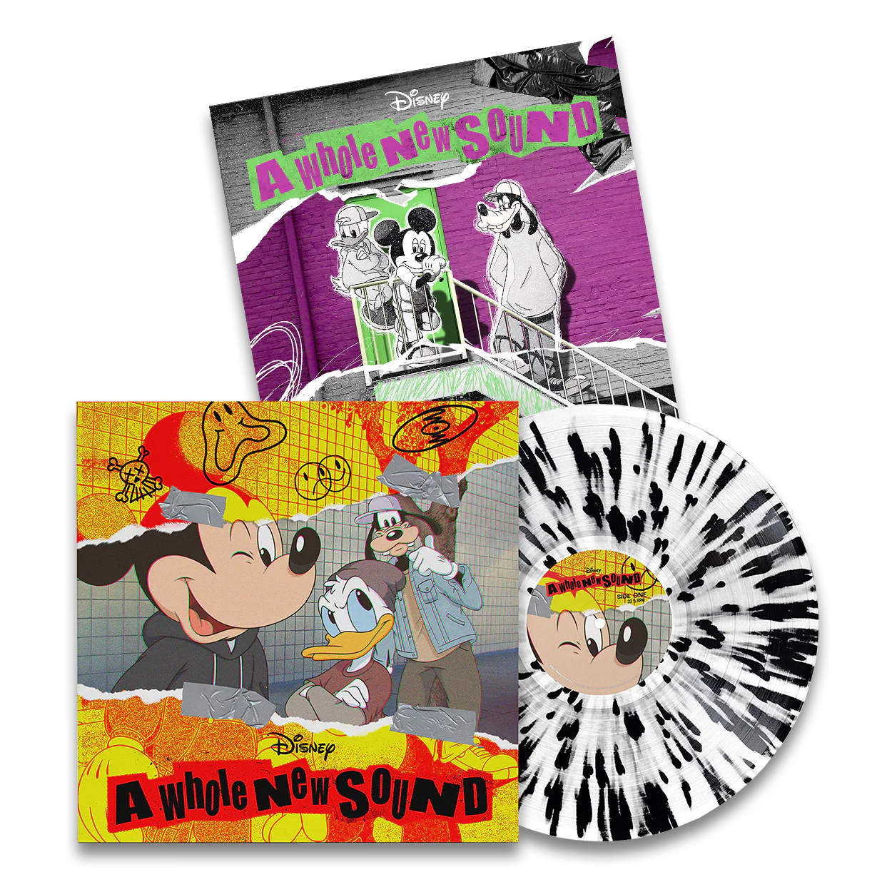 A Whole New Sound: White and Black Splatter Vinyl LP + Signed Art Card